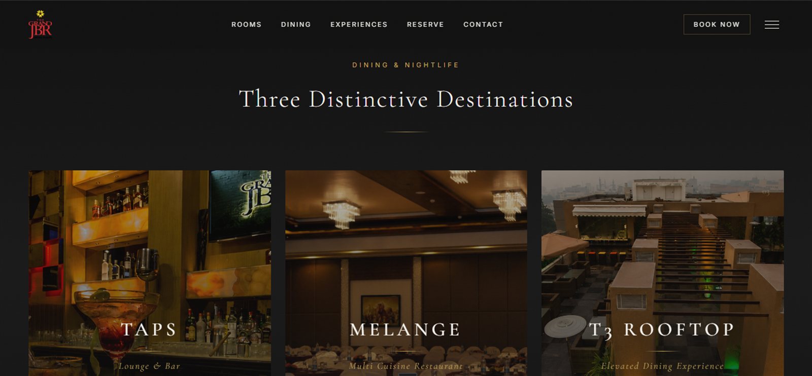 The Grand JBR — "Three Distinctive Destinations", with TAPS, Melange and T3 Rooftop